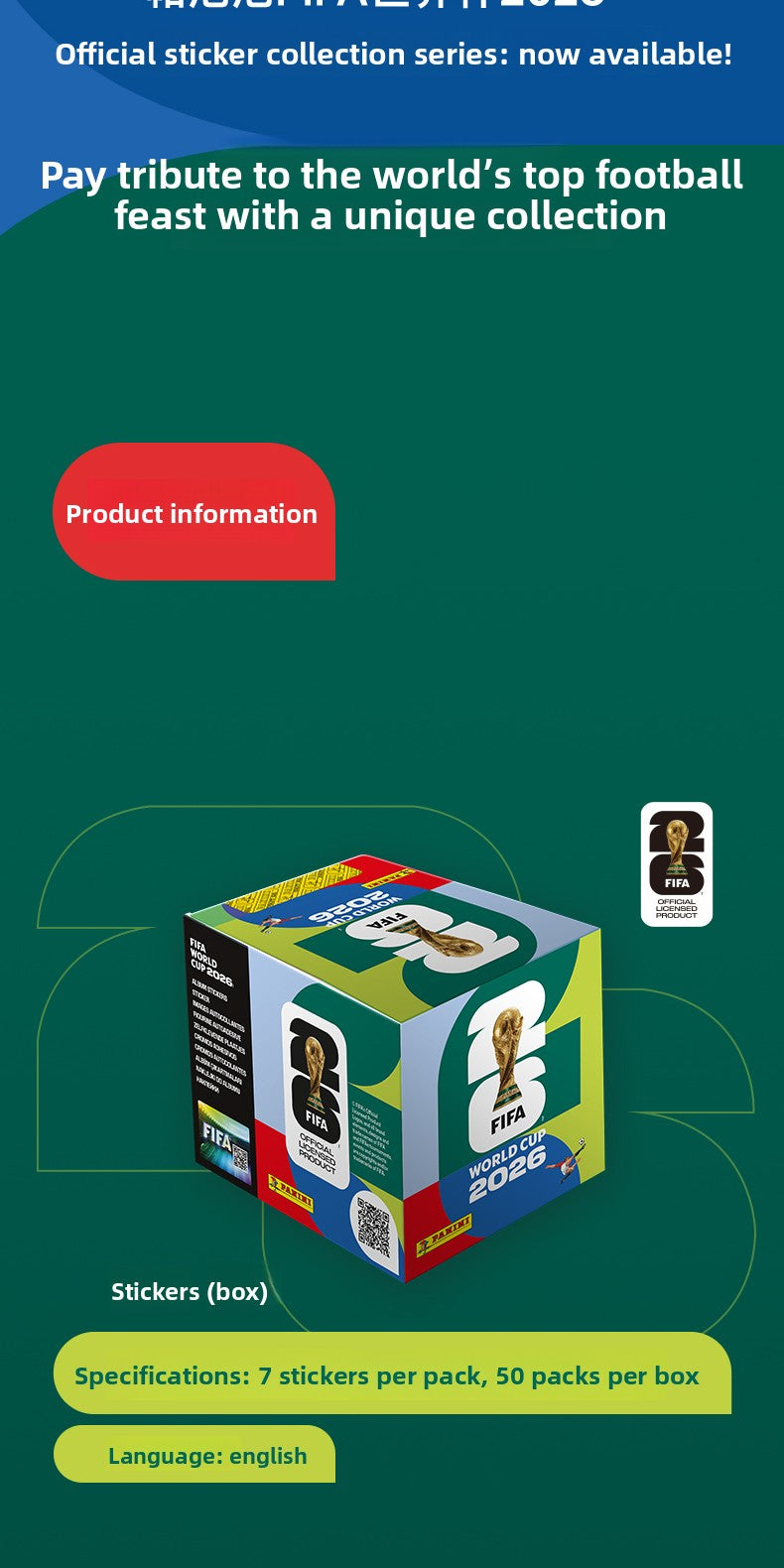 Stickers Panini FIFA World Cup 2026™ | Sobres Oficiales Coleccionables